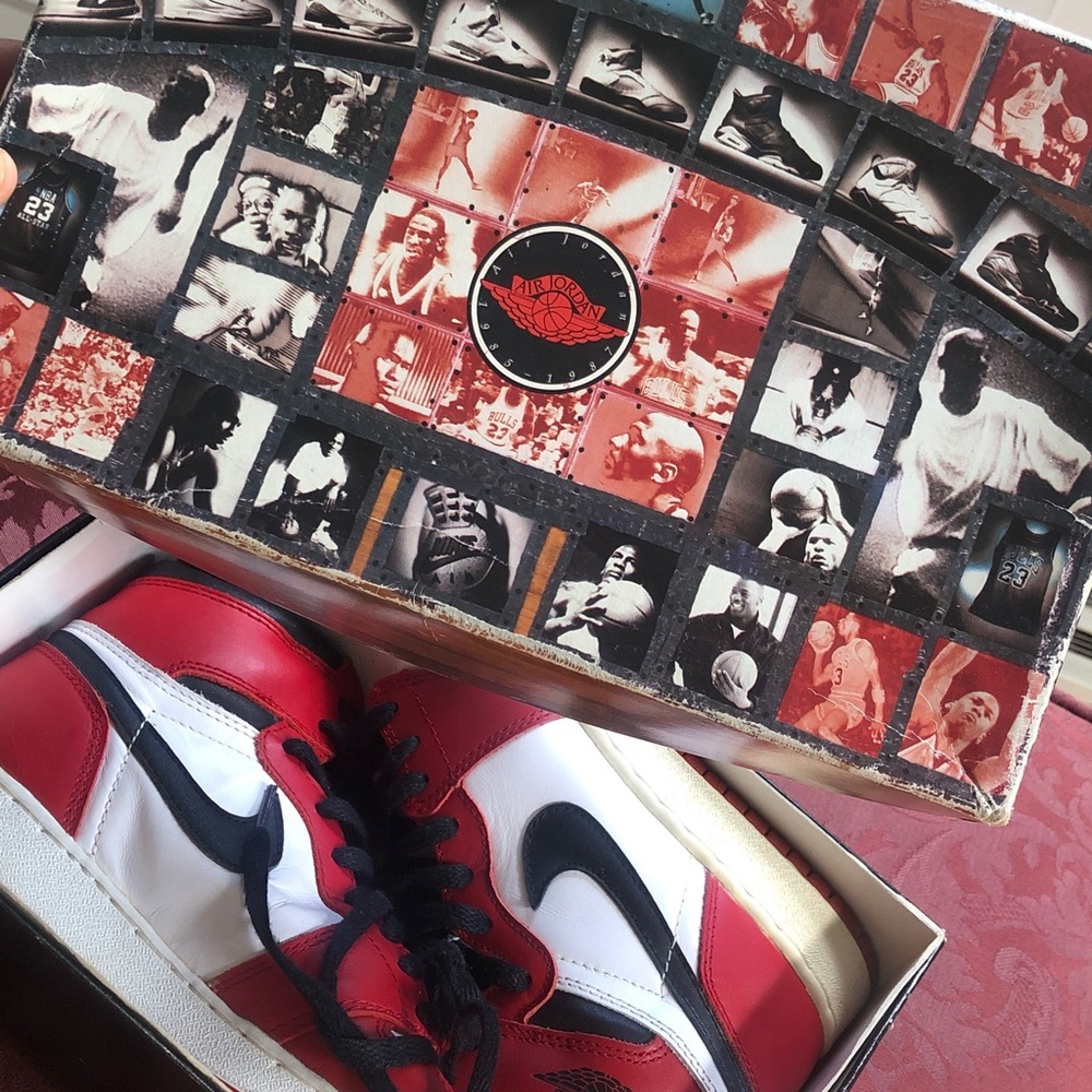 Nike Air Jordan I White and Black-Red Sneakers 1994